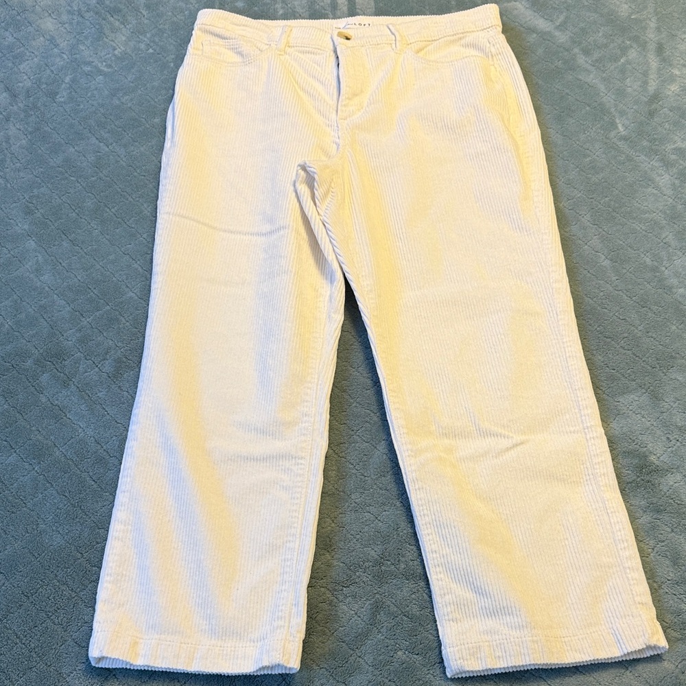 Loft white corduroy pants